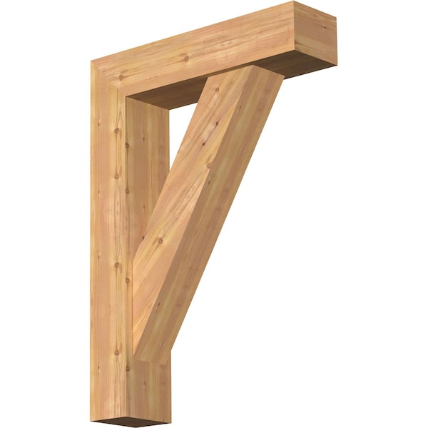 Ekena Millwork Traditional Block Smooth Bracket w/ Offset Brace, Western Red Cedar, 7 1/2"W x 30"D x 42"H BKT0806X30X42TRA05SWR - main